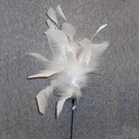 9" FUZZY FEATHER W/TIP PICK 14" TOTAL  WHITE