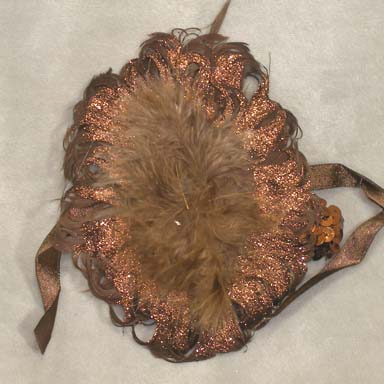 FEATHER ELASTIC WRISTLET 6 PER BAG  CHOCOLATE