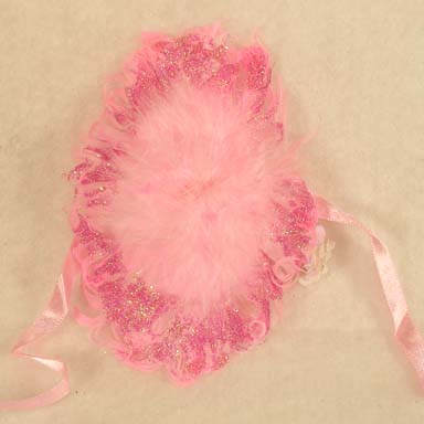 FEATHER ELASTIC WRISTLET 6 PER BAG  PINK