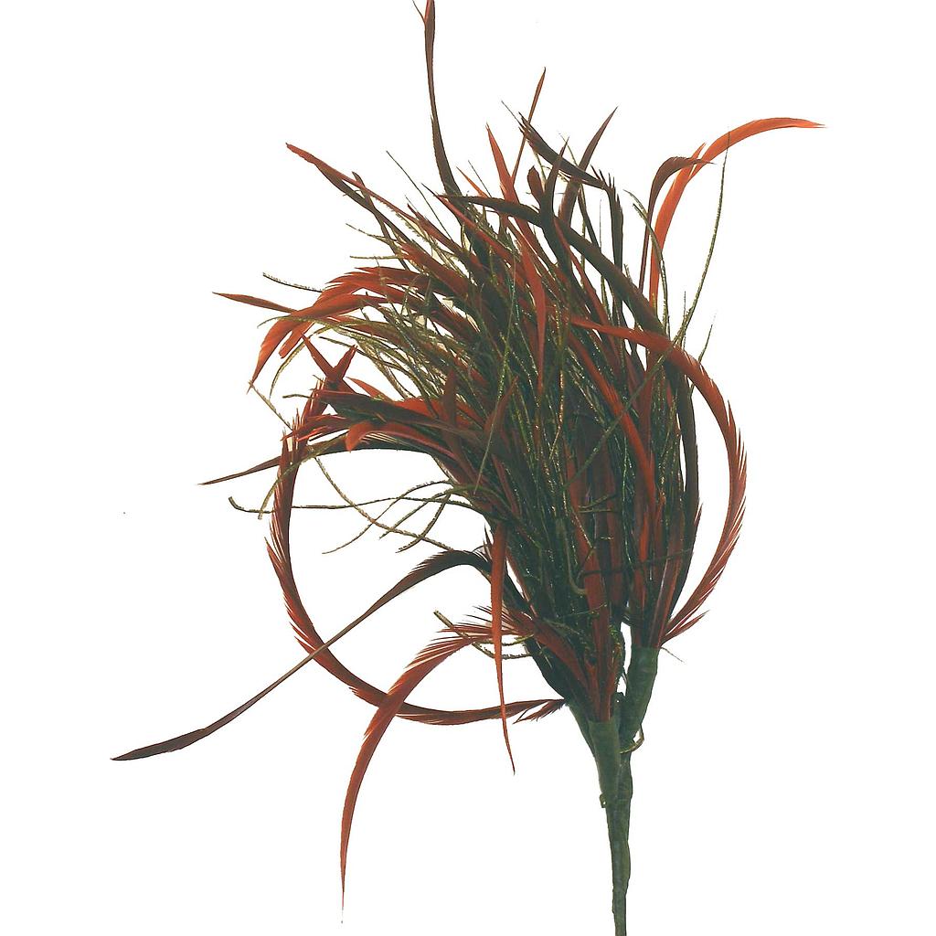 FEATHER SPRAY X 4  LT.BURGUNDY (12 BANDED)