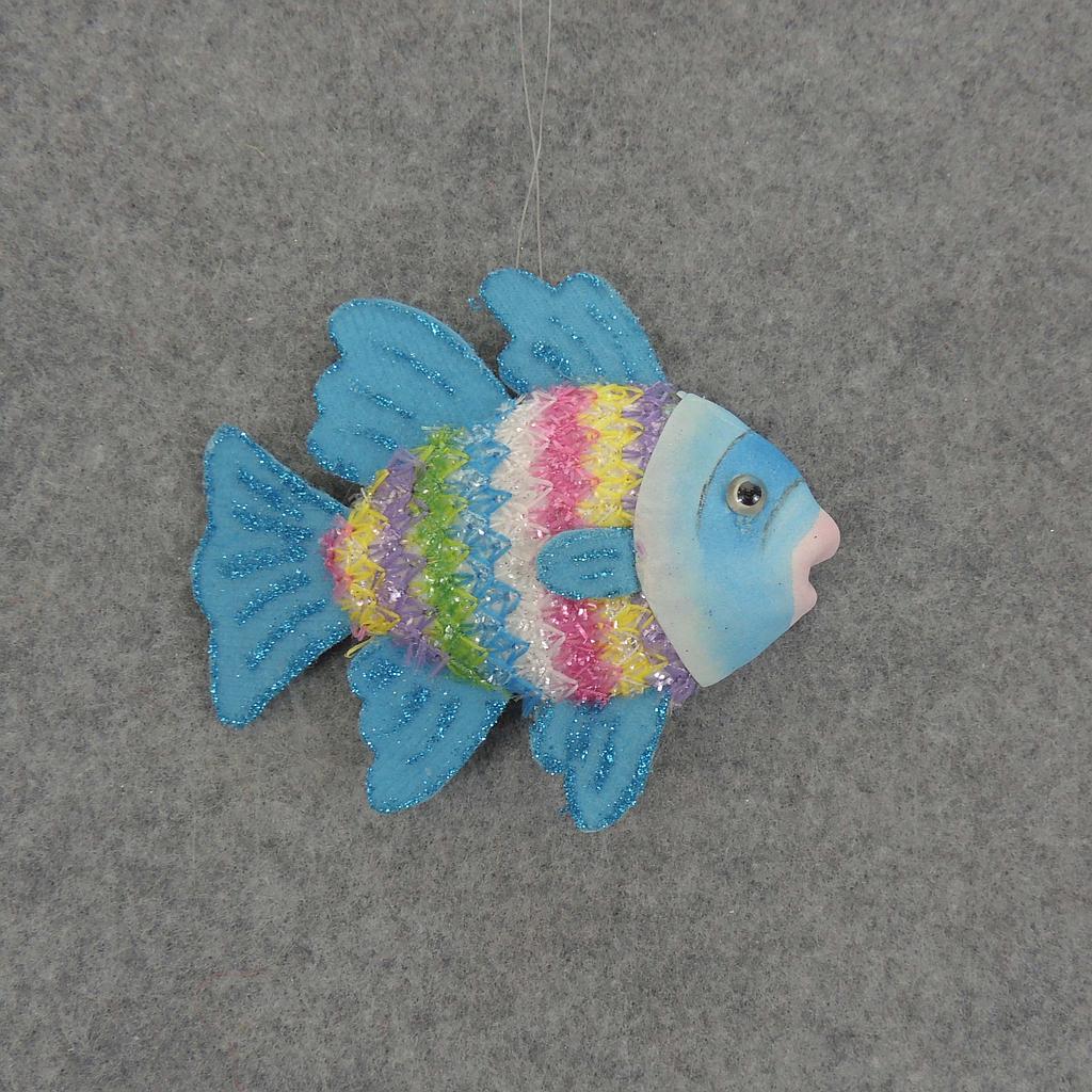 FISH RAINBOW W/HANGER  4"  BLUE