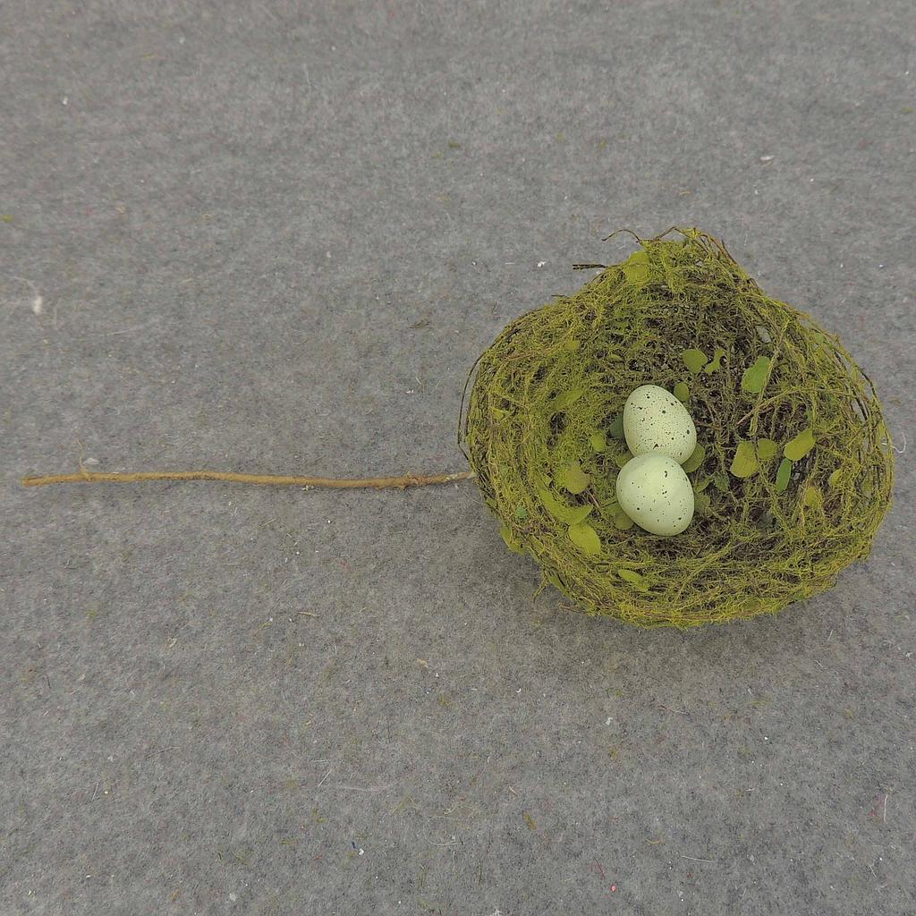 NEST-MOSS 4&quot; ON PICK WITH EGGS