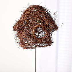 TWIG BIRD/HSE 6"X6"X4" NAT ON 16" PICK