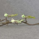 5.5" MUSH/FEA BIRD W/CURLY TAIL W/CLIP 3-GREEN