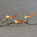 5.5" MUSH/FEA BIRD W/CURLY TAIL W/CLIP 3-ORANGE