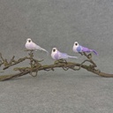 4" MUSH/FEA BIRD W/CLIP 3 ASST  PURPLE