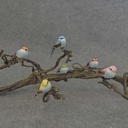 2" MINI MUSH/FEA BIRD W/WIRE 6-ASST