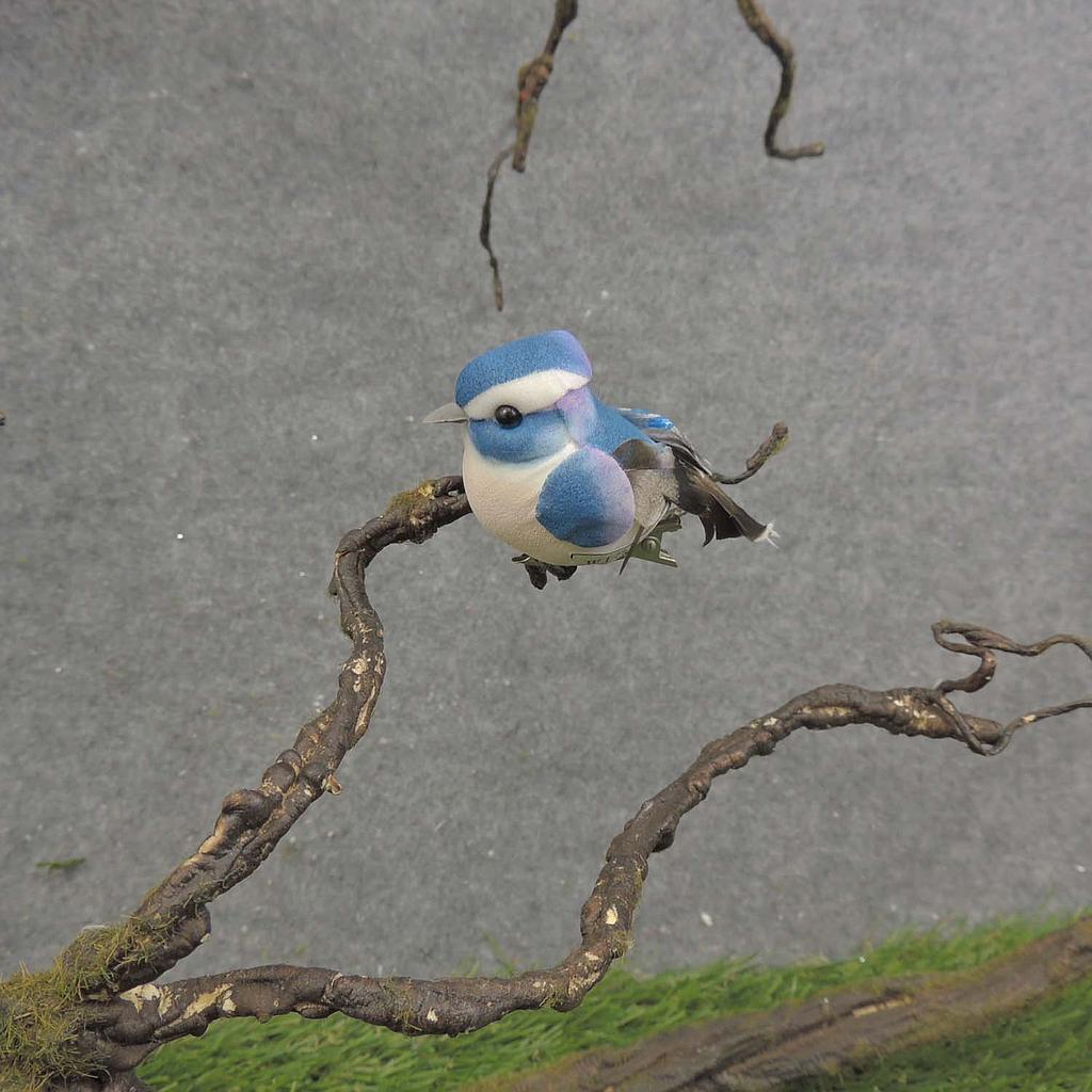 3" BLUEJAY MUSH/FEA SITTING W/CLIP