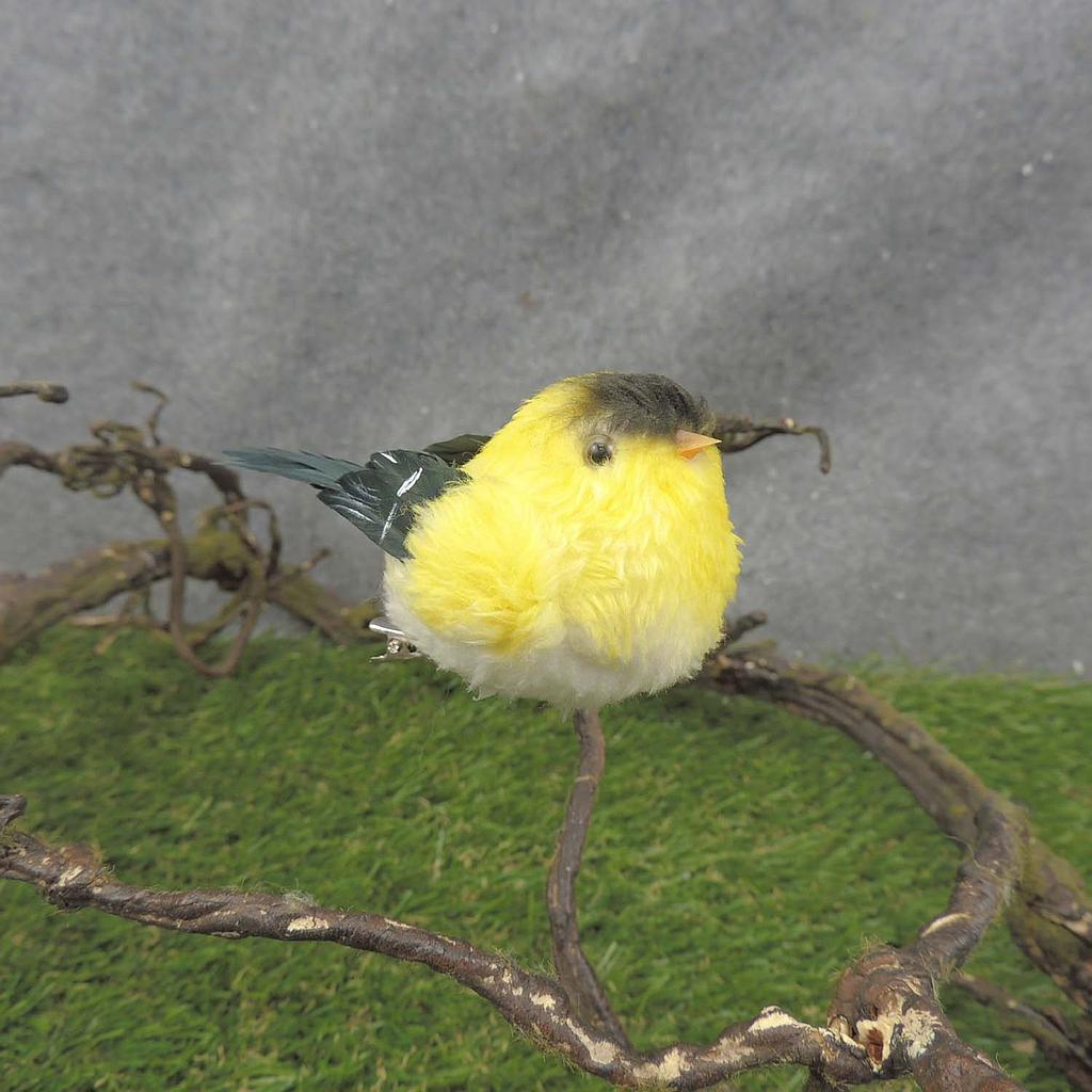 [BN7030] 3.5" GOLDFINCH BABY FEA/FUZZY W/CLIP