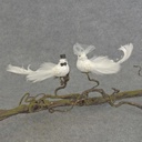 DOVE GLITTER BRIDE & GROOM 5.5" W/CLIP