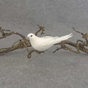 6" MUSH/FEA DOVE SITTING W/CLIP