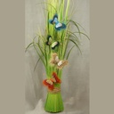 4.5" BUTTERFLY PARCHMT/BURLAP W/CLIP 4-AST
