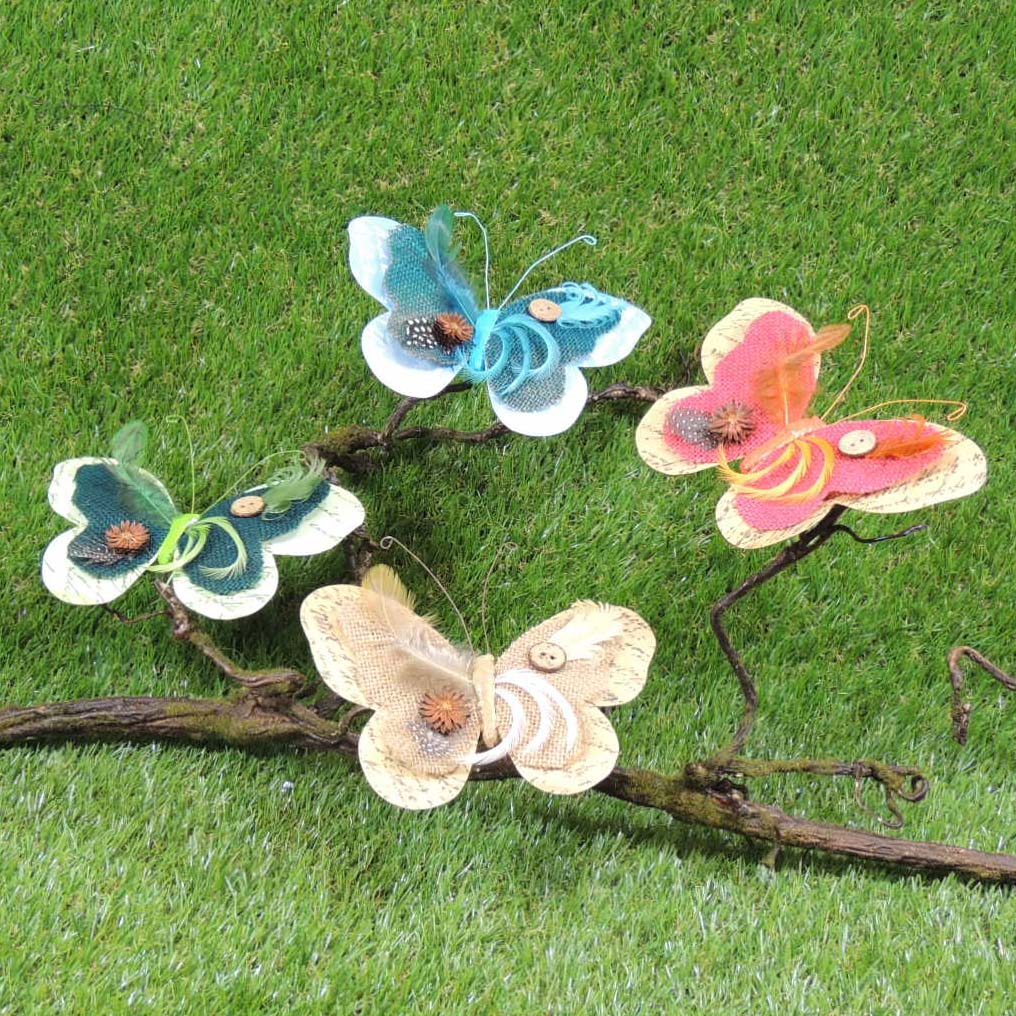 [BN320] 6.5" BUTTERFLY 4-ASST' D W/CLIP (PRICE BY PIECE)