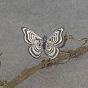 BUTTERFLY W/CLIP  4" BLACK/WHITE
