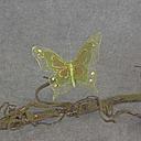 4.5" BUTTERFLY BURLAP W/CLIP GREEN