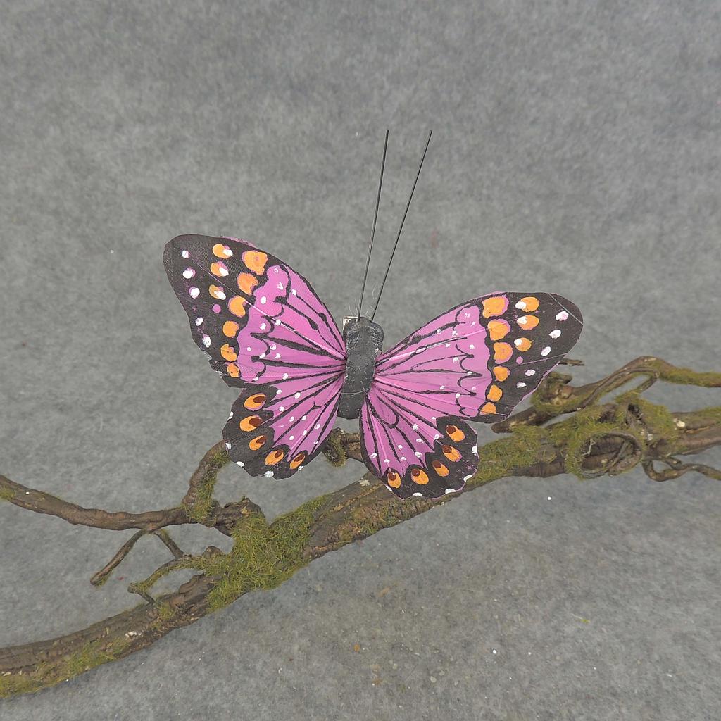 4" BUTTERFLY W/CLIP LAVENDER