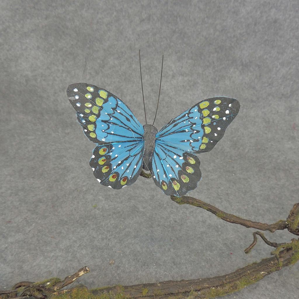 BUTTERFLY W/CLIP  4"  TEAL