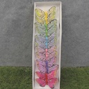 BUTTERFLY 4.5&quot; FEATHER 6-ASST W/CLIP PASTEL