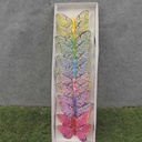 BUTTERFLY 4.5" FEATHER 6-ASST W/CLIP PASTEL