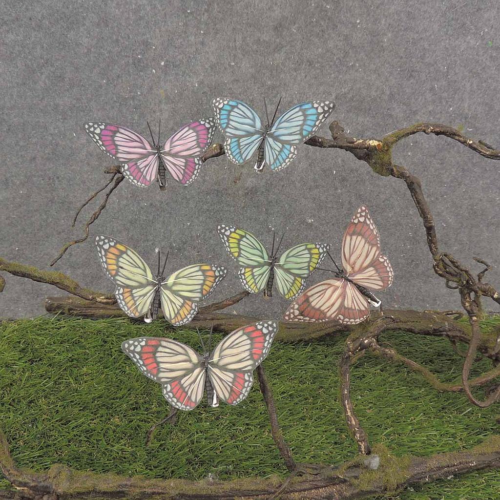 BUTTERFLY 3.5" 2-TONE MONARCH 6/AST (CLIP) FEAT