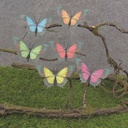 BUTTERFLY 3.5" PRIMARY 6/AST ON WIRE (FEATHER)