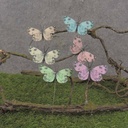 BUTTERFLY 3.5" SPOTTED  6/AST ON WIRE (FEATHER)