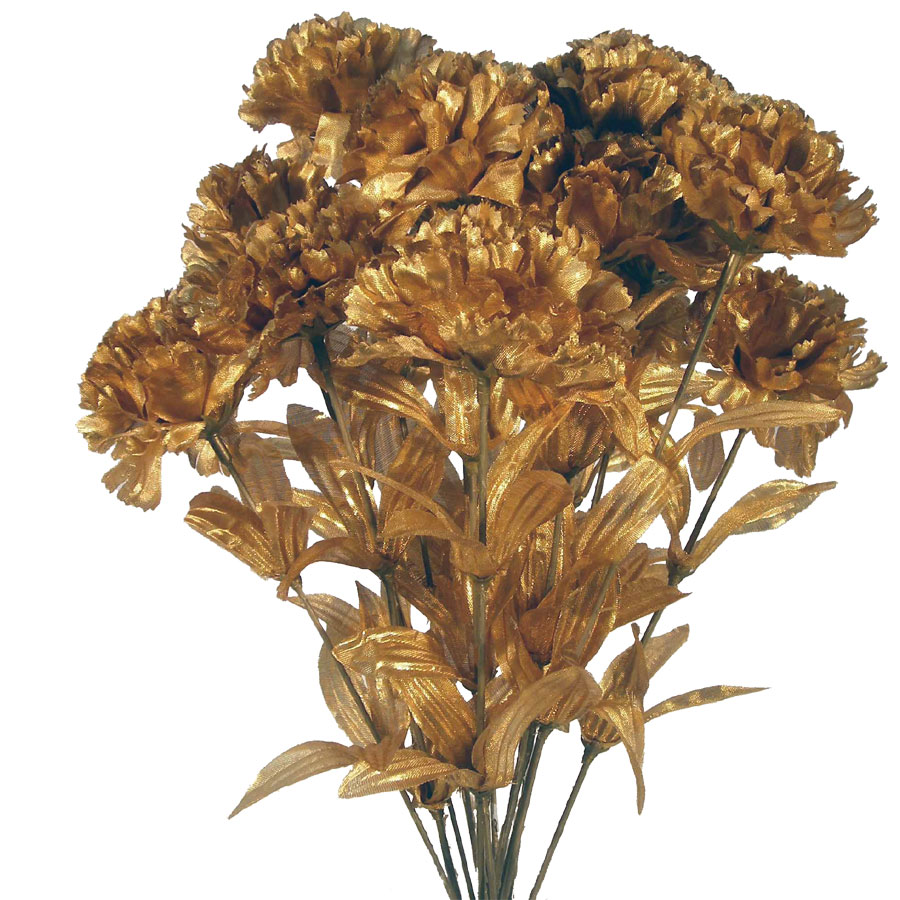 CARNATION BUSH METALLIC GOLDx14