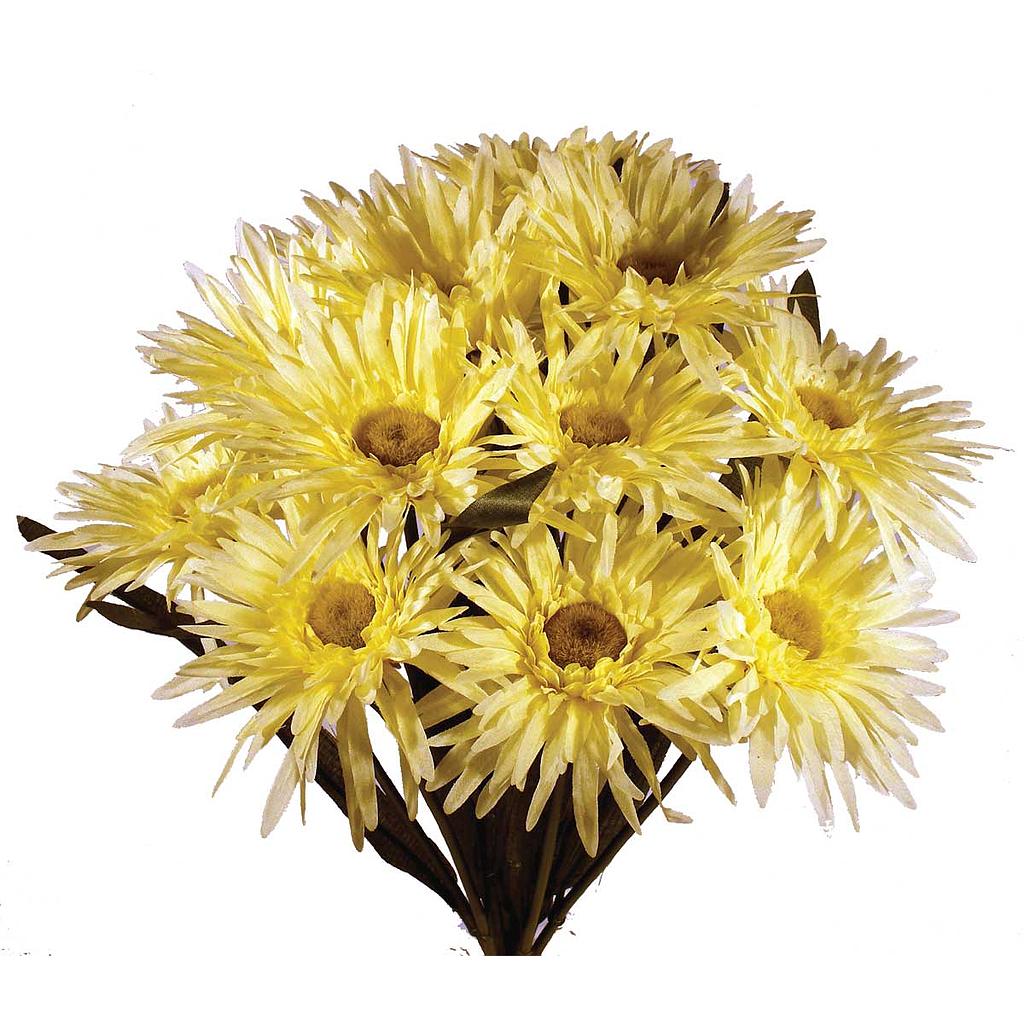 [S2494-YEL] 19" GERBERA BUSH X14 YELLOW