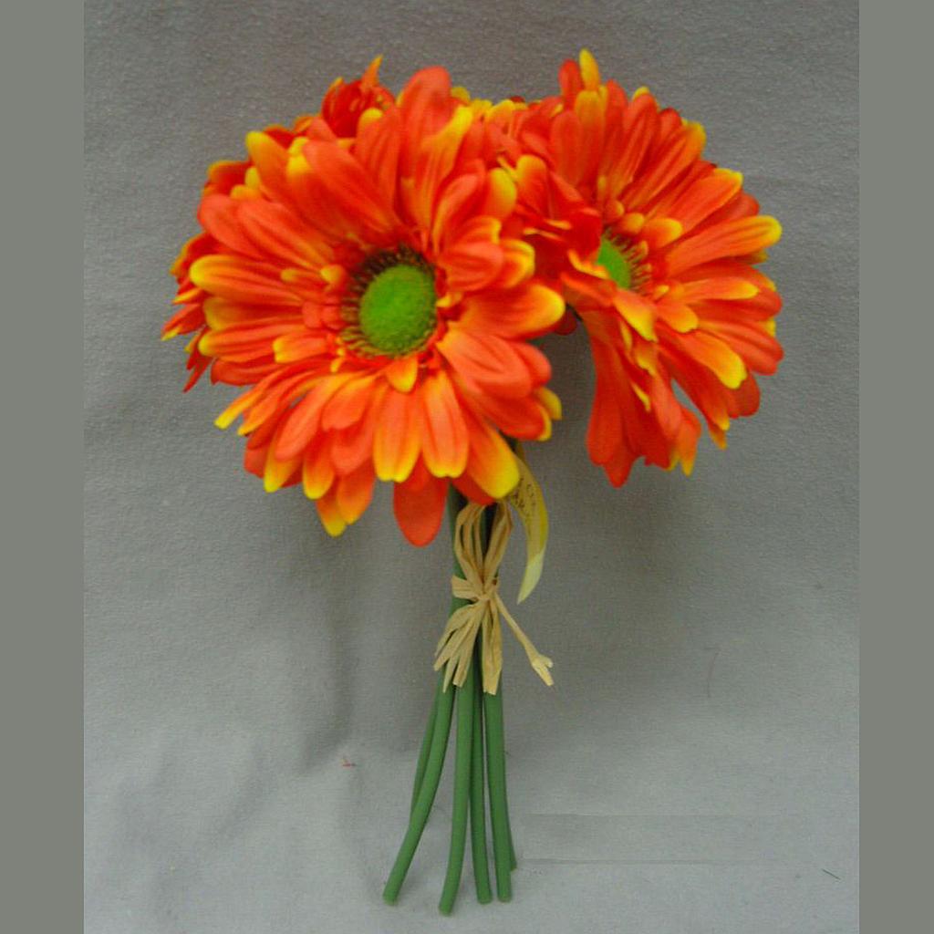 GERBERA LARGE 10.5&quot; BUNDLE X6  ORANGE
