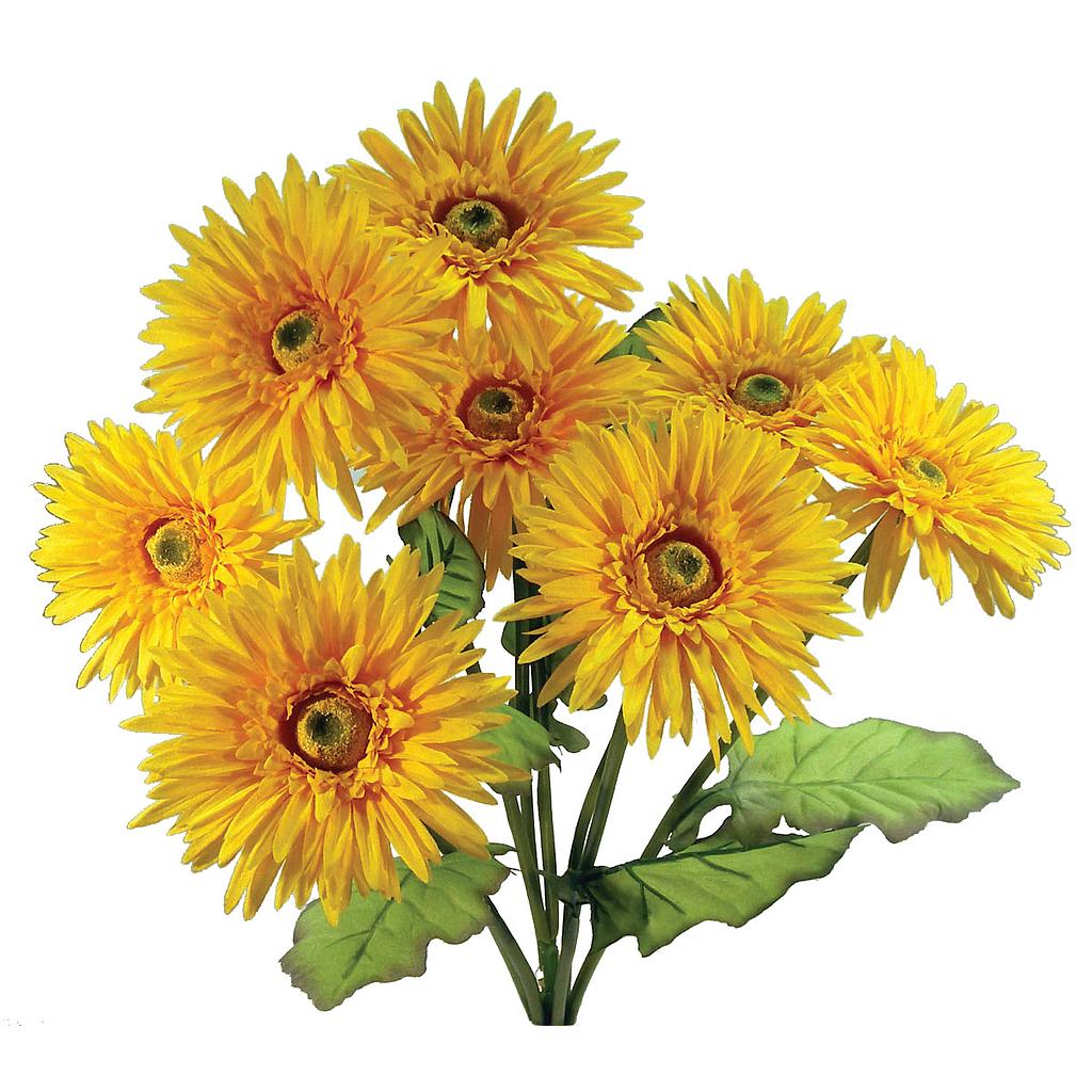 [S693039-YEL] 22" GERBERA DAISY BUSH X8