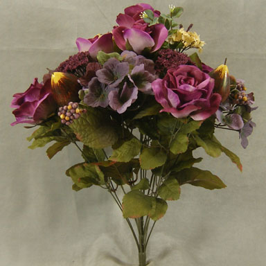 ROSE/HYDRANGEA MIX BUSH X18 PLUM MIX