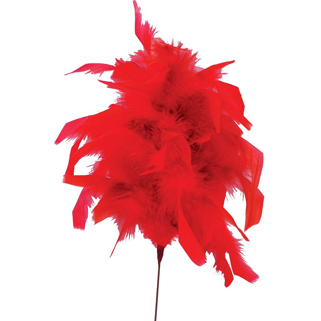 12"FUZZY FEA SPRAY  RED  (6 PC BG)