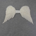 18" ANGEL WINGS FEATHERED WHITE W/LACE BELT