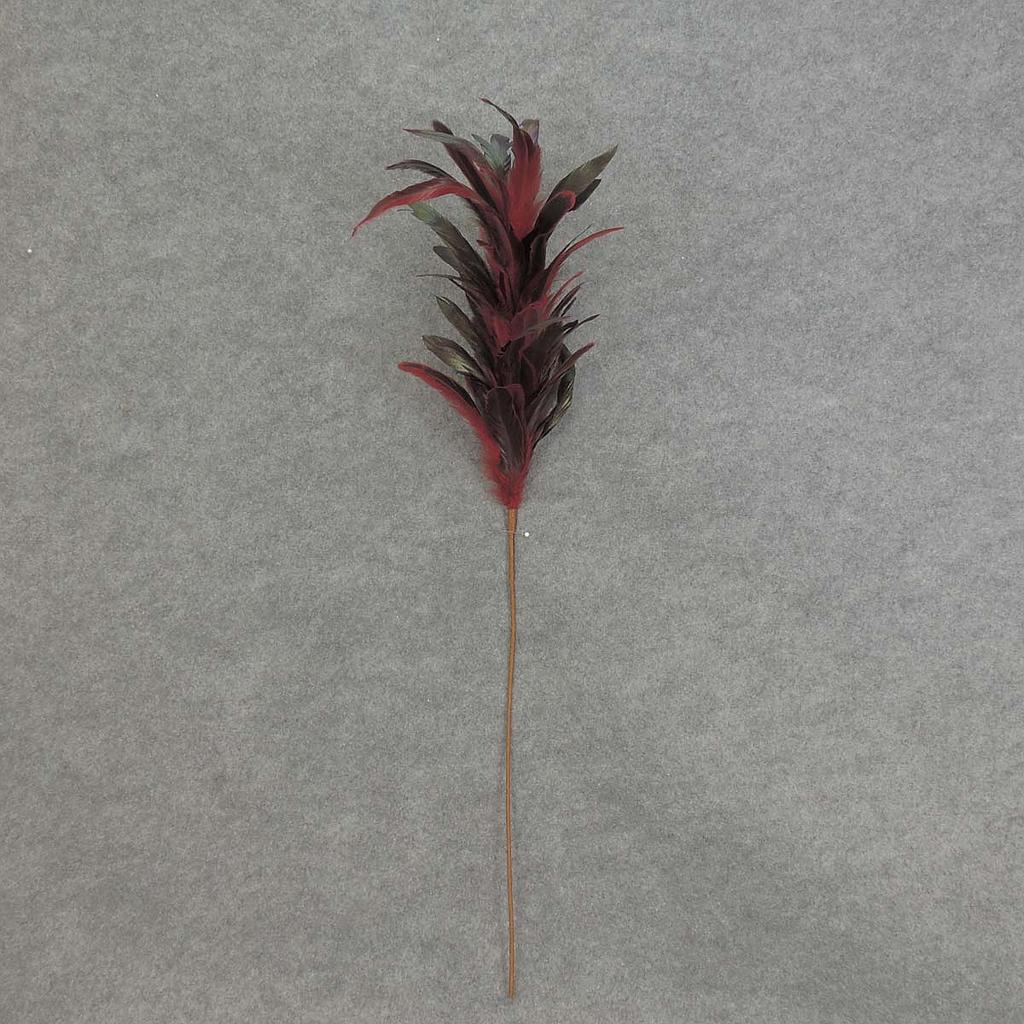 [BFR5000-RED] 32" FEATHER SPRAY ON 17" PICK RED