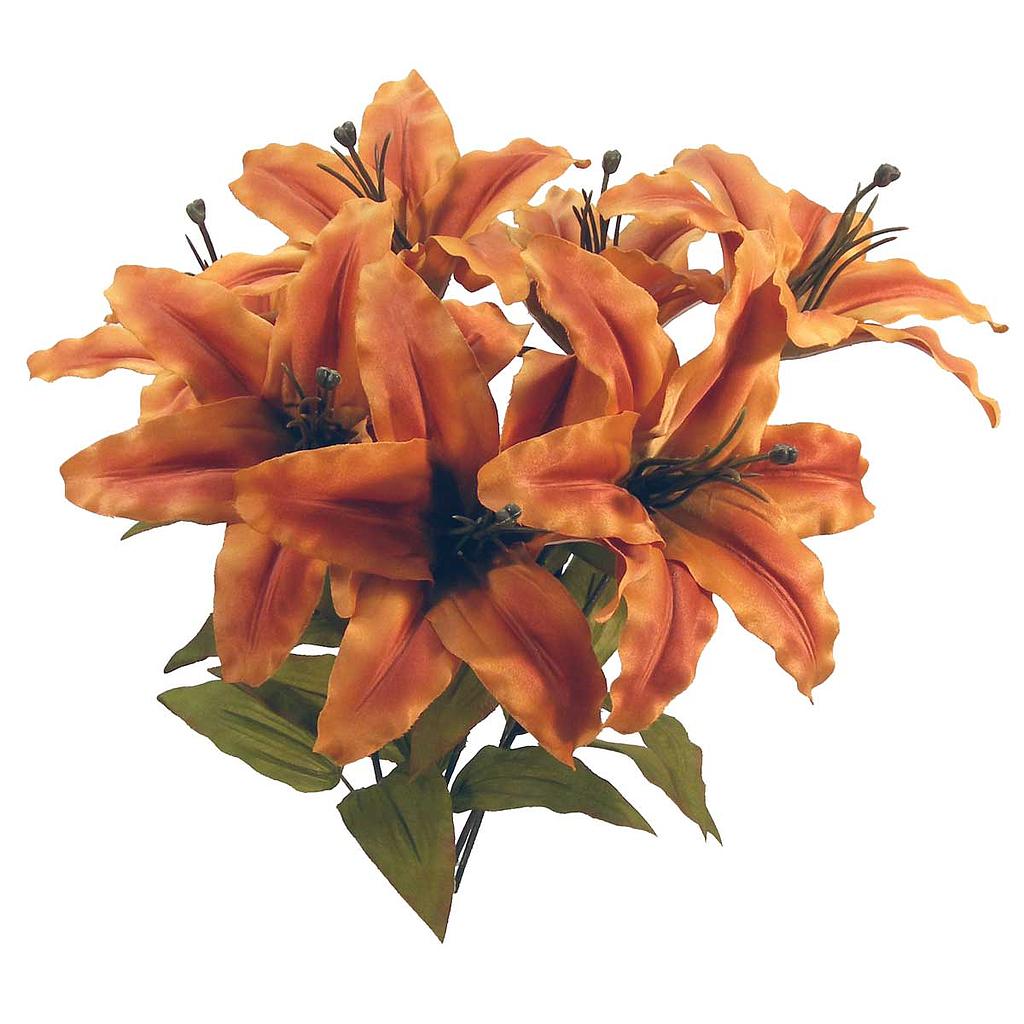 [S189-BRN] 20" TIGER LILY SATIN BUSH X7 BROWN