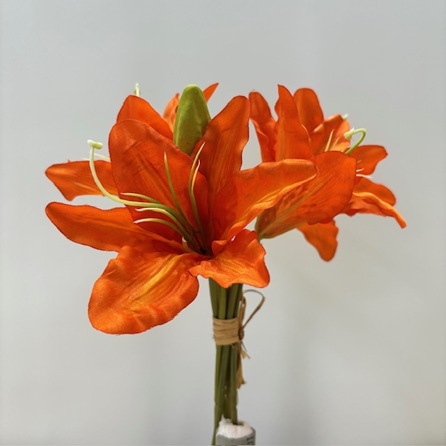 11.5" LILY TIGER 11 BUNDLE X6 ORANGE ( 4 BLOOMS & 2 BUDS)