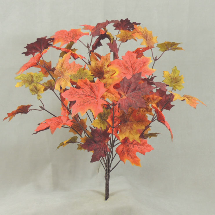 [S8015] 18" FOLIAGE MAPLE LEAVES BUSH X14