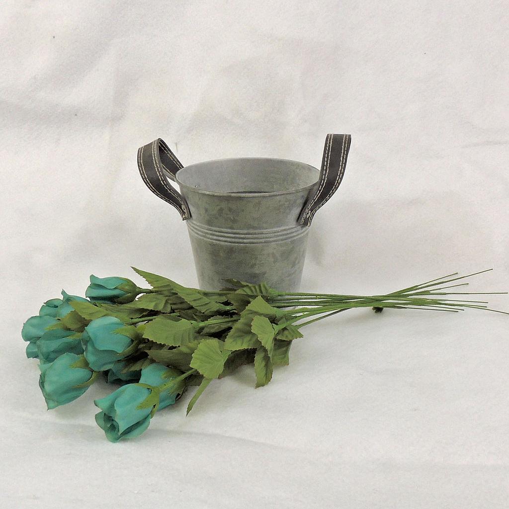 14.5" ROSE BUD SINGLE FRENCH 14 - TEAL