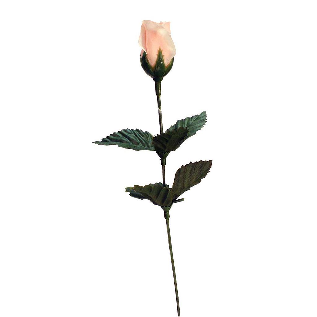 ROSE BUD SINGLE FRENCH PINK CREAM 14.5"