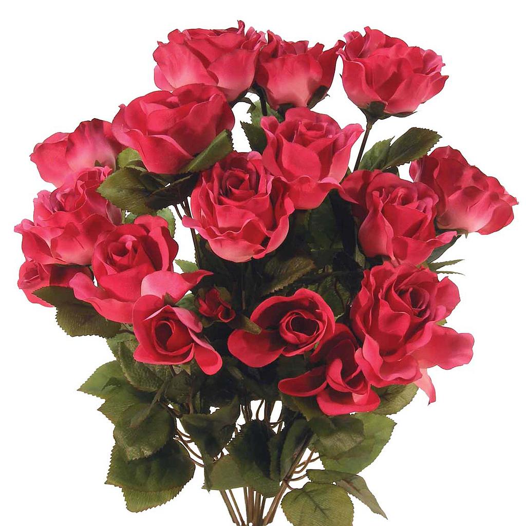 21" ROSE w/BUD BUSH x12 BEAUTY