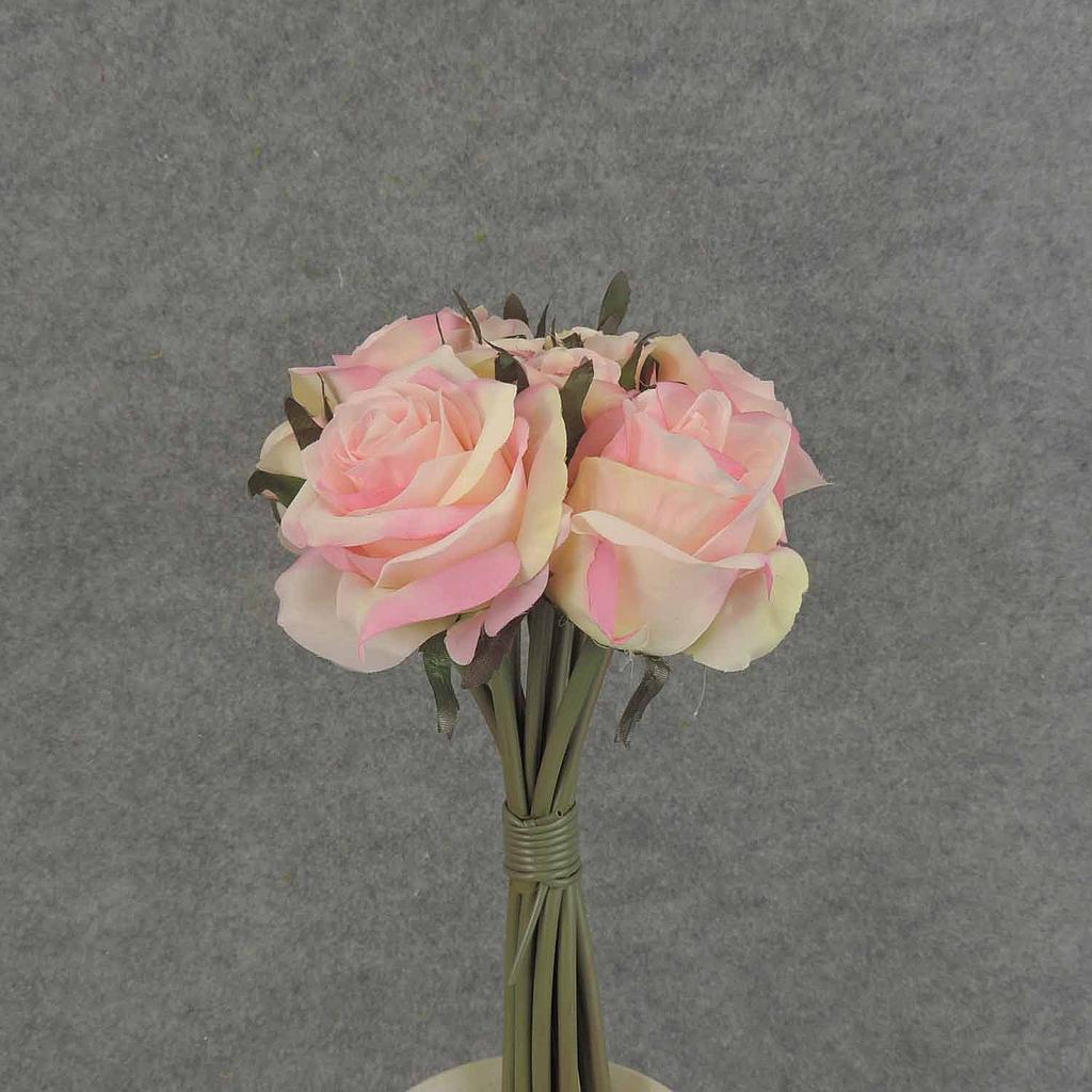 ROSE NOSEGAY/STANDING BOUQUET X12 CREAM/PINK
