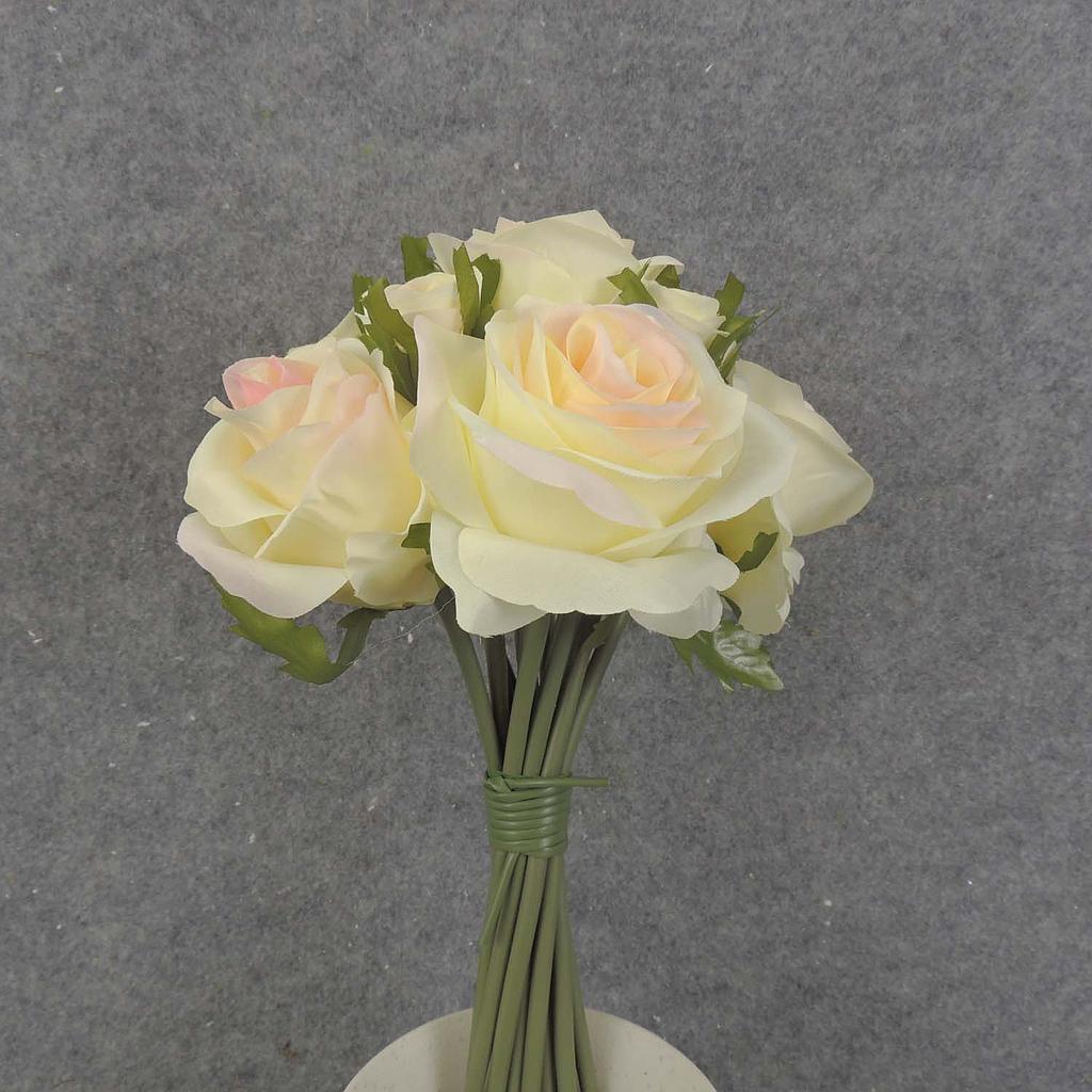 ROSE NOSEGAY/STANDING BOUQUET X12  LIGHT PINK/CREAM