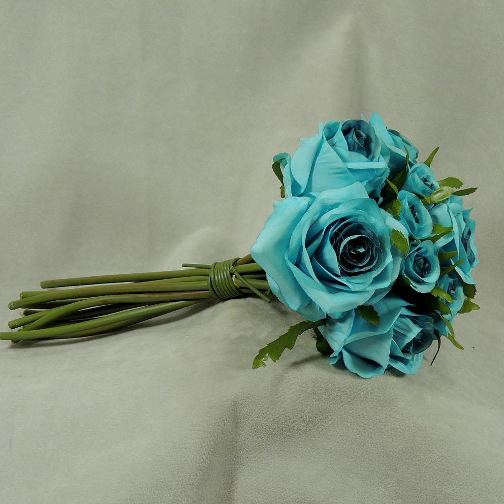 ROSE NOSEGAY/STANDING BOUQUET X12  TEAL