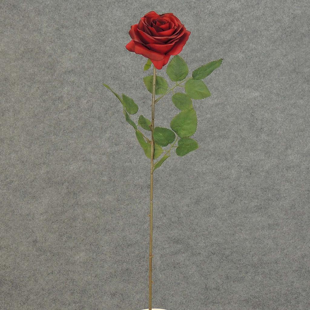 26" ROSE STEM LARGE OPEN DARK RED