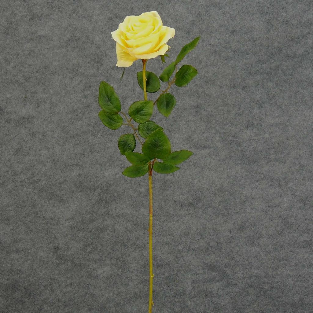 [S5788-LTY] 26" ROSE STEM LARGE OPEN LIGHT YELLOW
