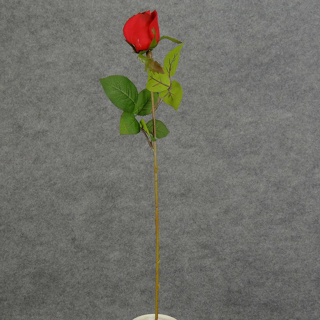 [S5952-DKR] 26" ROSE STEM LARGE BUD DARK RED