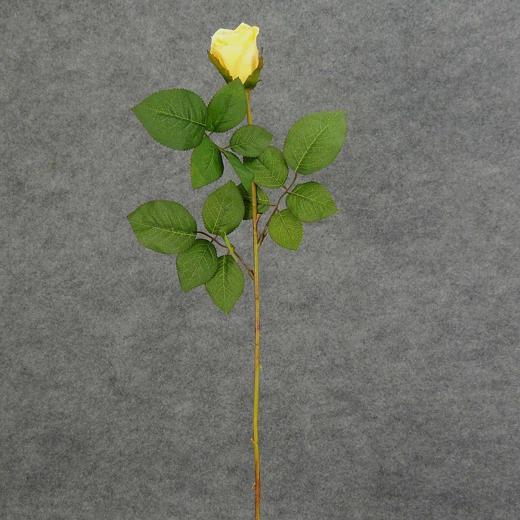 26" ROSE STEM LARGE BUD LIGHT YELLOW