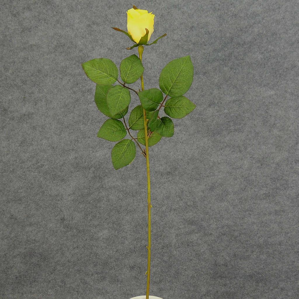 [S5952-YEL] 26" ROSE STEM LARGE BUD YELLOW