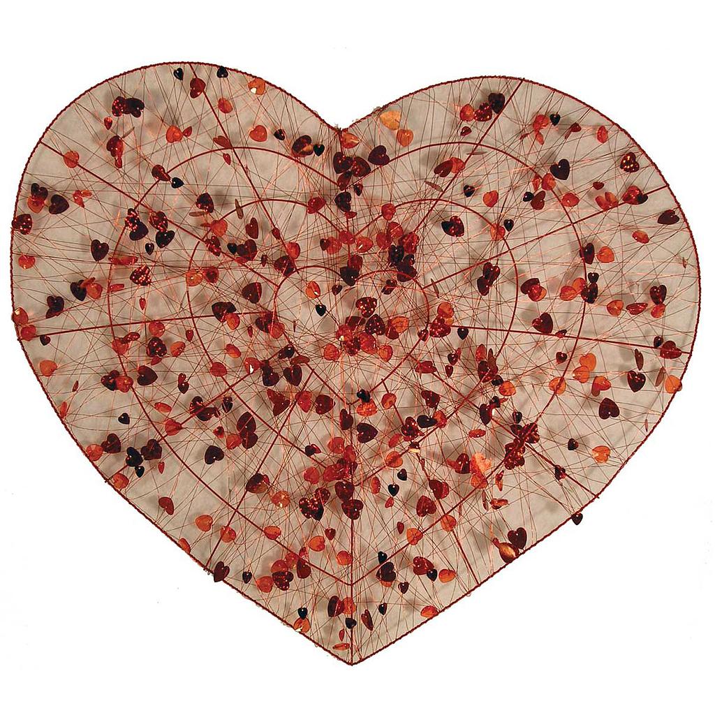 HEART 16"RED FLAT WIRE  DISPLAY
