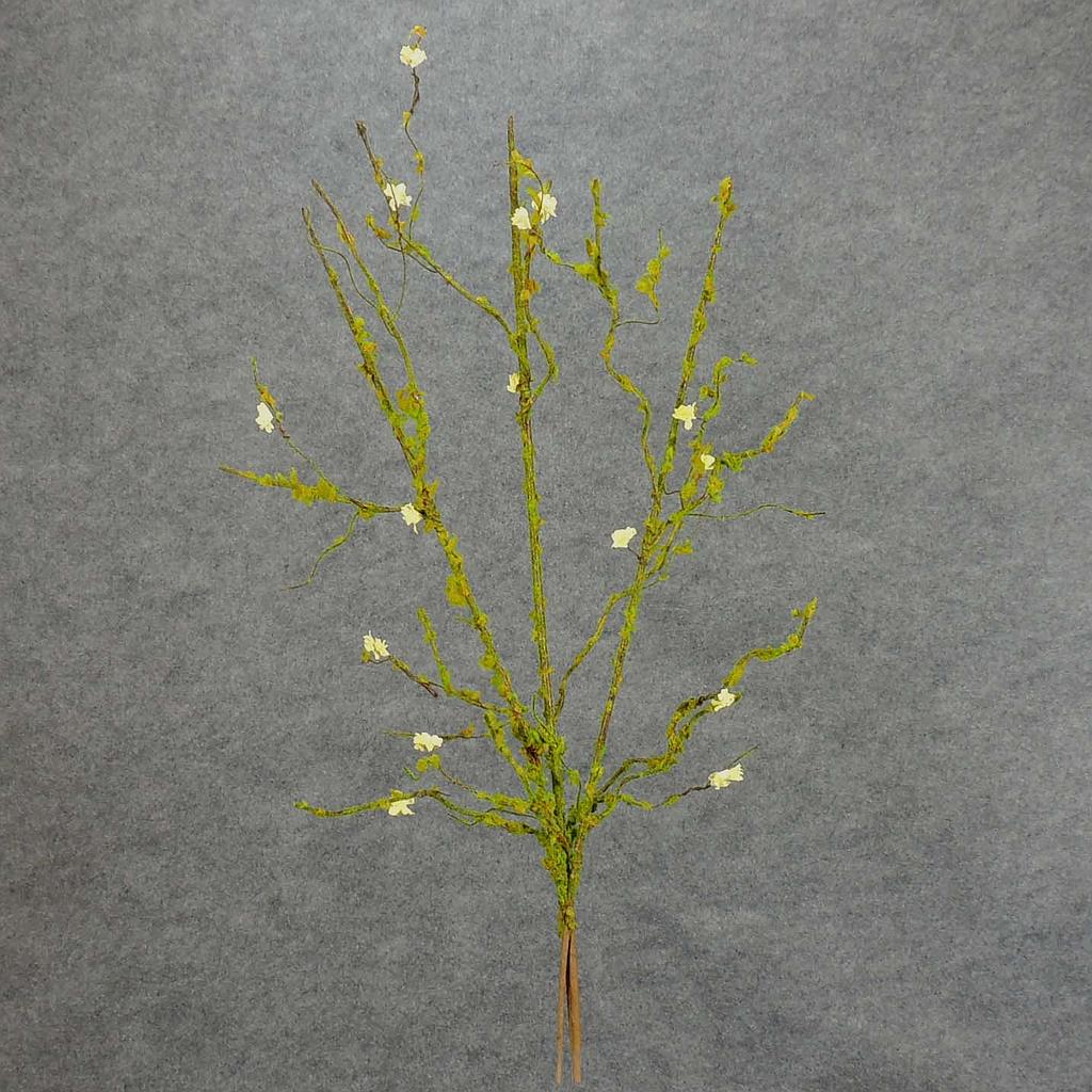 34" TWIG MOSS SPRAY W/YELLOW BLOSSOMS